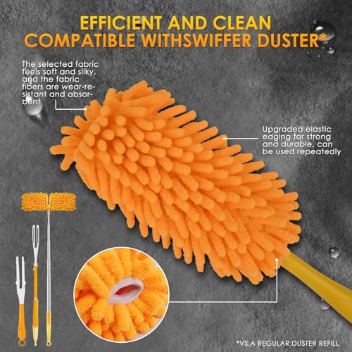 REDONES Reusable Duster Refills for Swiffer - 4 Pack Microfiber