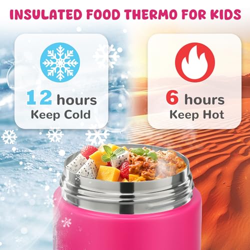 10oz Insulated Food Jar for Kids - Stainless Steel Leak-Proof Lunch Container