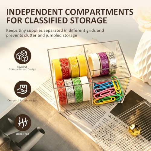 Transparent 3-Compartment Cotton Swab Holder Organizer