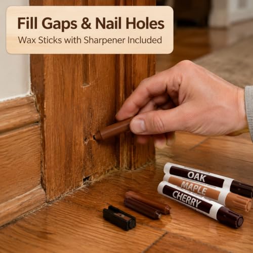 13-Piece Furniture Repair Kit: Wood Touch-Up Markers & Wax Sticks, Colorful
