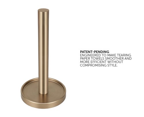 Ivilon Countertop Paper Towel Stand - Steady and Easy Tear - Fits All Paper Towel Rolls - Warm Gold