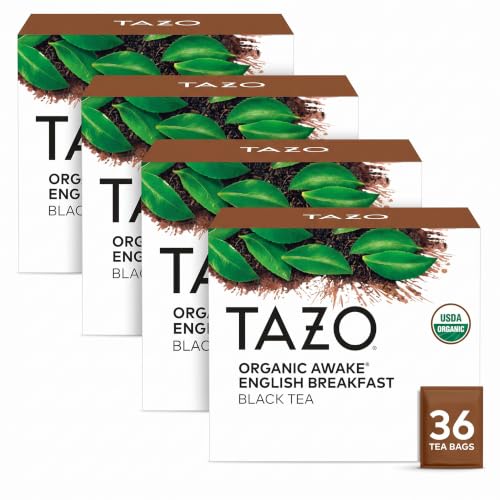 TAZO Organic Awake English Breakfast Black Tea - Pack of 36 Bags (4 Count)