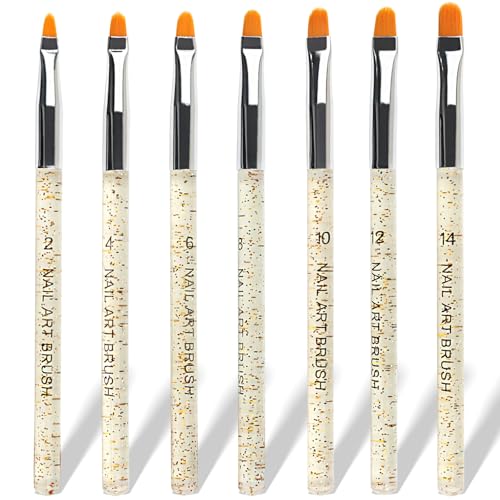 Ceemiaa 7pcs UV Gel Nail Brush Set - Poly Extension & Builder Pens