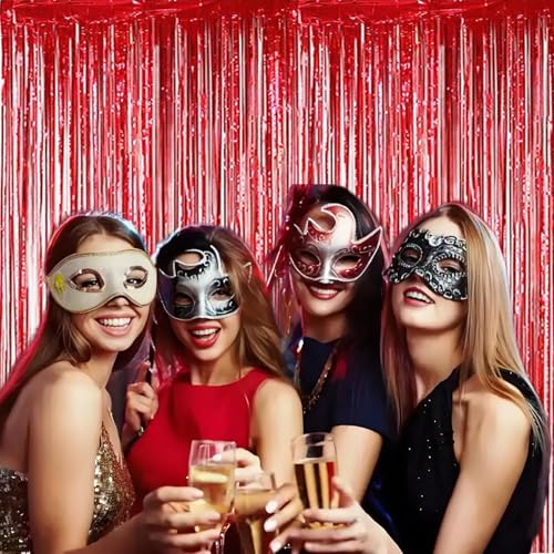 Iridescent Foil Curtain Backdrop - 3 Pcs Party Decorations
