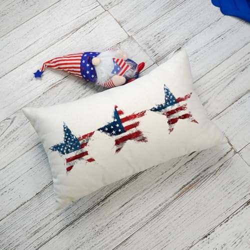 Patriotic 4th of July Pillow Covers - Set of 2, 12x20 Inch