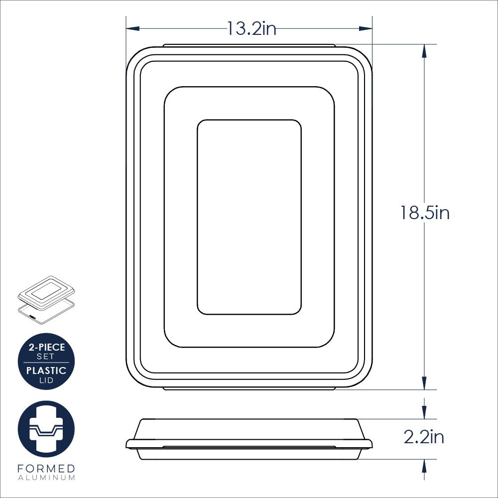 Nordic Ware Baker's Half Sheet - Natural Aluminum with Lid | 18.44" x 13.13" x 2.25" Size