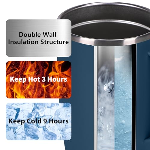 19oz Insulated Coffee Mug with Handle - Stainless Steel Travel Tumbler