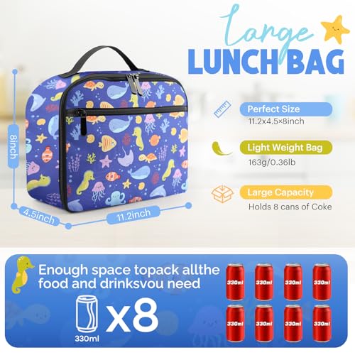 Modern Insulated Lunch Bag for Men & Women - Large Capacity Cooler Tote