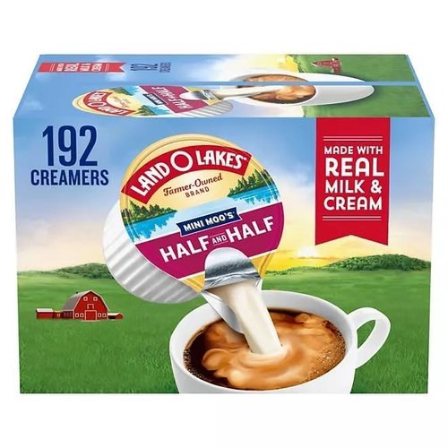 Land Coffee Creamer Mini Moo’s Half & Half Singles - Convenient 192 Count Pack