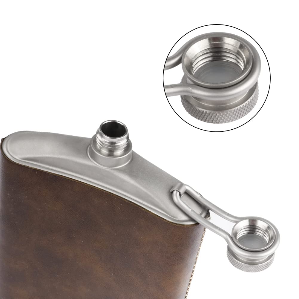 SILVERANT Titanium Ultralight 7.44oz/220ml Hip Flask Canteen, Lightweight Compact Outdoor Flask, Limited Edition With Leather Case & Funnel