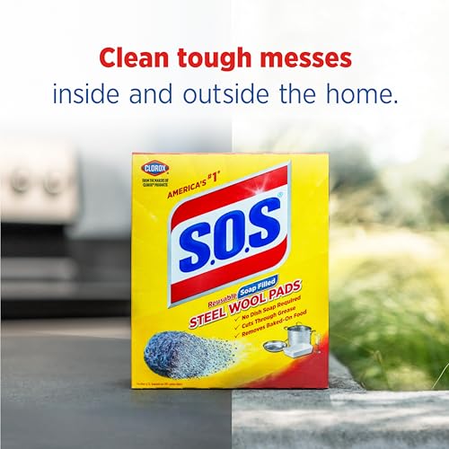 S.O.S Steel Wool Soap Pads - 10 Count for Tough Cleaning