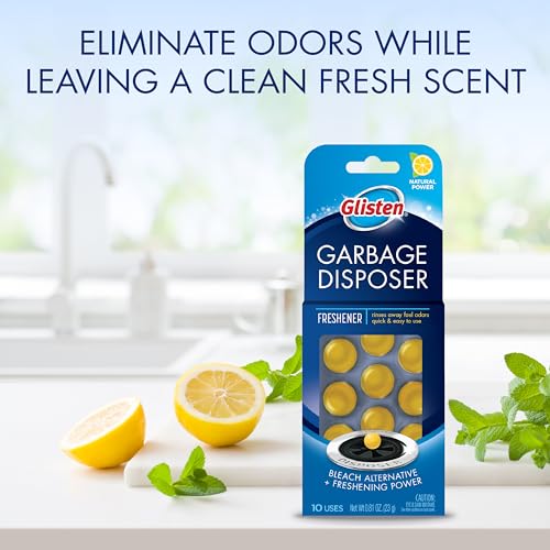 Glisten Garbage Disposer Freshener Capsules - Lemon Scent, 10 Count