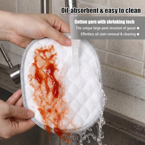 Bremorou 10 Pcs Stainless Steel Double-Sided Dishwashing Rags Non-Scratch Kitchen Cloths