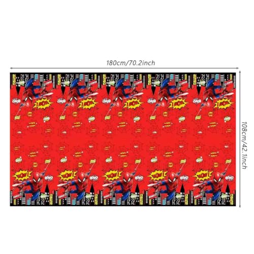 Cartoon Spider Table Cloths - 3 Disposable Plastic Covers for Parties