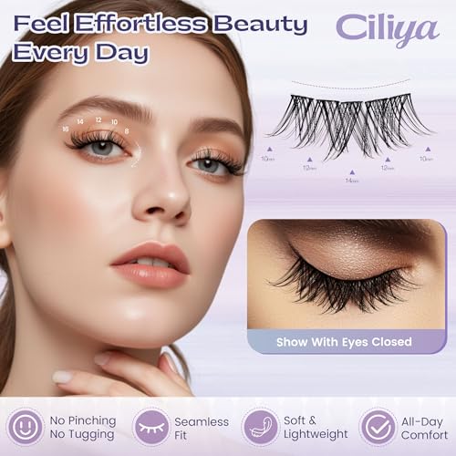 Ciliya Cluster Lashes Wispy DIY Individual Eyelash Extensions Natural Volume