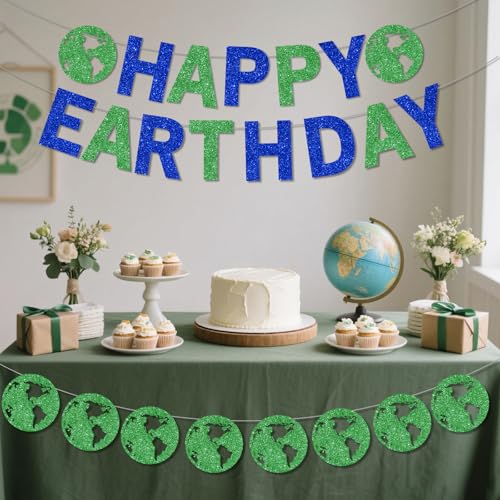 Happy Earth Day Decorations - Banner & Garland Set for Eco-Friendly Events