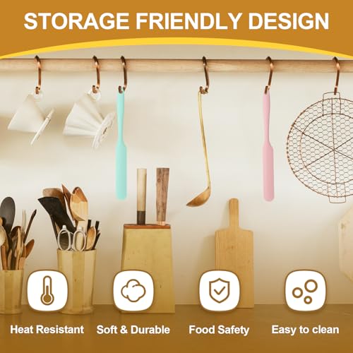 4-Pack Color-Coded Long Handle Jar Spatulas Set