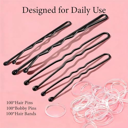300PCS Bobby Pins and Hair Styling Kit with Storage Box