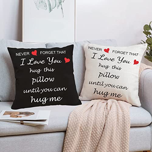 Anrkets Black Two-Sided Printing Pillow Cover - I Love You Gift