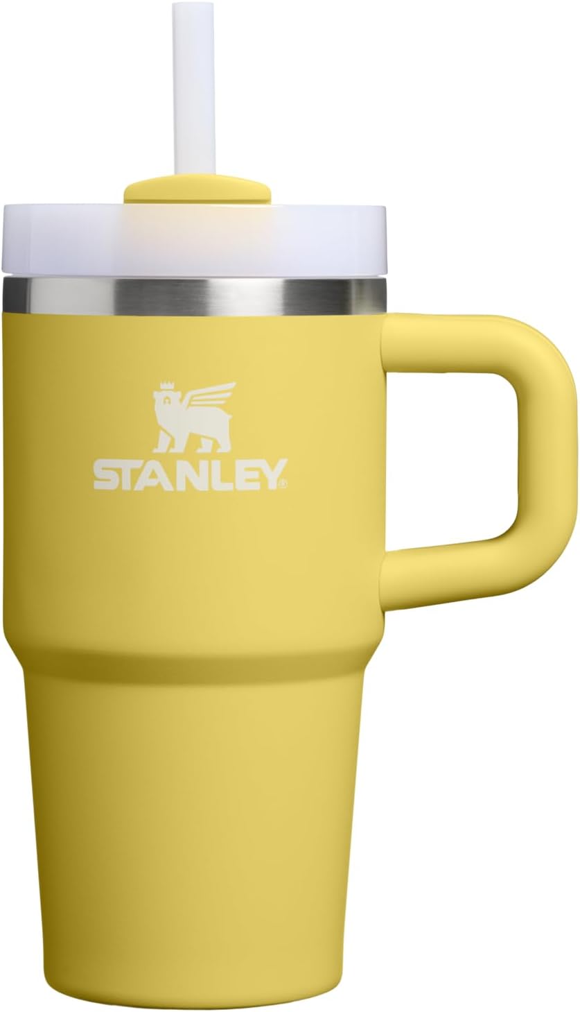 STANLEY Quencher H2.0 Tumbler - Insulated 20 oz Stainless Steel Cup with Handle & Straw | Daffodil Color