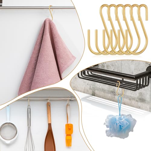 60 Pack 1-Inch Gold S Hooks - Small Decorative Metal Hooks for Hanging