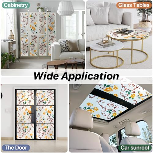 Stained Glass Window Film - Privacy & UV Protection, 17.5x78.7"
