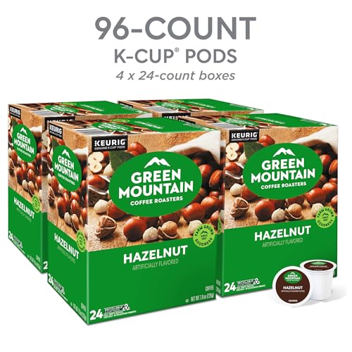 Green Mountain Hazelnut Coffee, Keurig K-Cup Pods, Light Roast, 96 Count