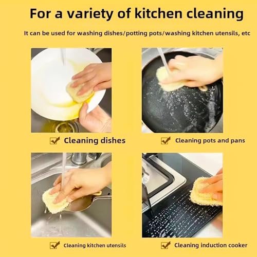 8 Natural Loofah Kitchen Sponges with Hanging Loops for Cleaning