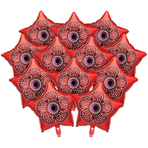 Vertintong Red Mystery Theme Party Balloons - 12 pcs 18 Inch Foil Decorations