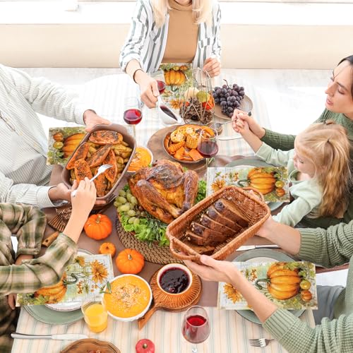 100-Pack Thanksgiving Paper Napkins - Pumpkin Design for Fall Decor