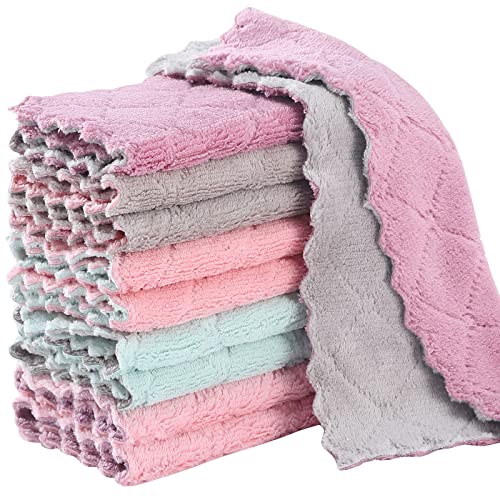GADIEDIE 10-Pack Absorbent Coral Velvet Kitchen Towels