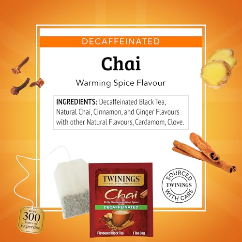 Twinings Decaffeinated Chai Tea Bags - 20 Individually Wrapped Bags