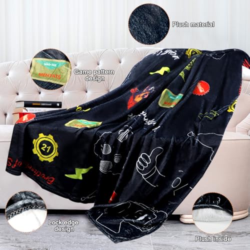 Flannel Throw Blanket - Warm Soft 70x60 Inches for Living Room & Bedroom
