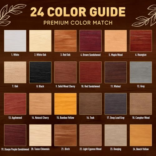 DAWNIGO 24-Color Wood Furniture Repair Kit with Applicator Brush