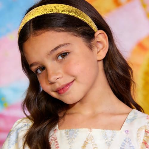 Uintoon Mardi Gras Glitter Headbands for Girls 3 Pack Sparkly Hair Bands