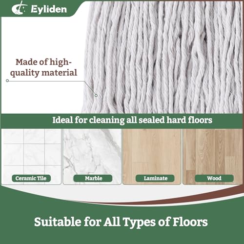 Eyliden Commercial Wet Mop with 2 Cotton Heads - Heavy Duty Industrial Cleaning