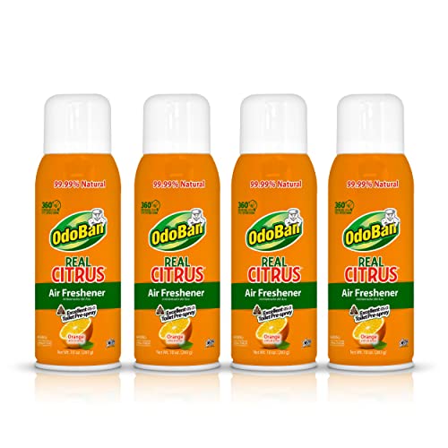 OdoBan Aroma Eliminator 4-Pack Orange Scent 10oz | Natural Air & Toilet Freshener