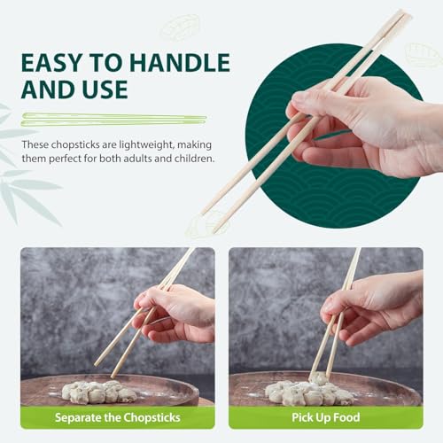 Soeos 9-Inch Disposable Bamboo Chopsticks, Individually Wrapped - 500 Sets