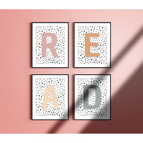 READ Alphabet Canvas Wall Art Set - 8x10 Classroom Decor Prints