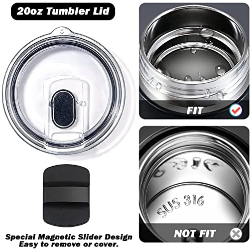 20 oz Magnetic Spill Proof Tumbler Lid - Compatible With Yeti Rambler replacement lid, zark Trail,Old Style Rtic Replacement Lid (2 Pack)