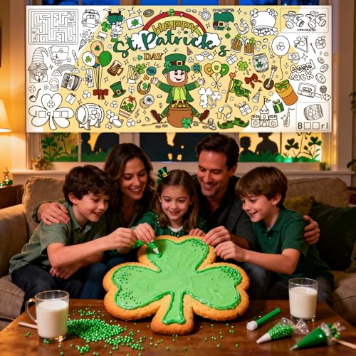 St. Patrick's Day Jumbo Coloring Poster 30"x72" - Fun Party Activity