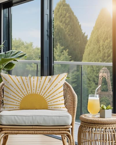 PANDICORN Sunshine Sun Throw Pillow Cover 12x20 Inch - Yellow