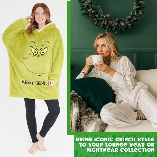 Grinch Oversized Wearable Hoodie Blanket - Fleece Christmas Gift for Men & Teens