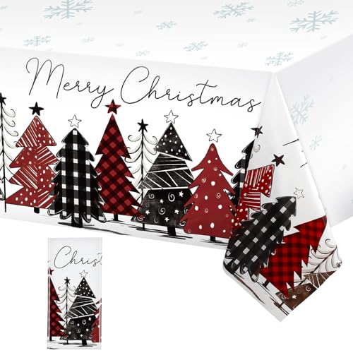 WovWeave Disposable Christmas Tablecloth - Buffalo Plaid, 54x108in - Variation of 1