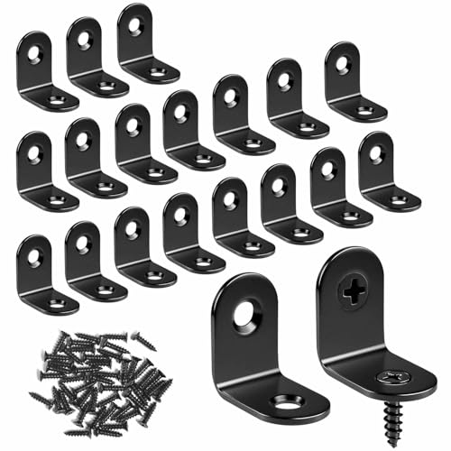 20 Pcs Stainless Steel L Brackets for Furniture & Shelves - Heavy Duty Corner Supports