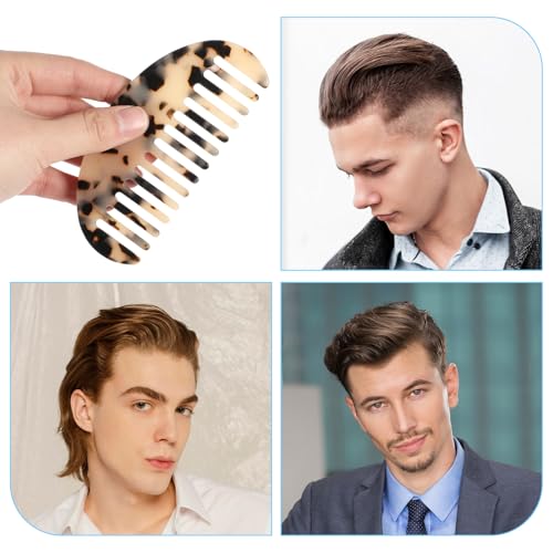 Piriuuo Wide Tooth Hair Comb - Tortoise Shell Cellulose Acetate Detangling Comb