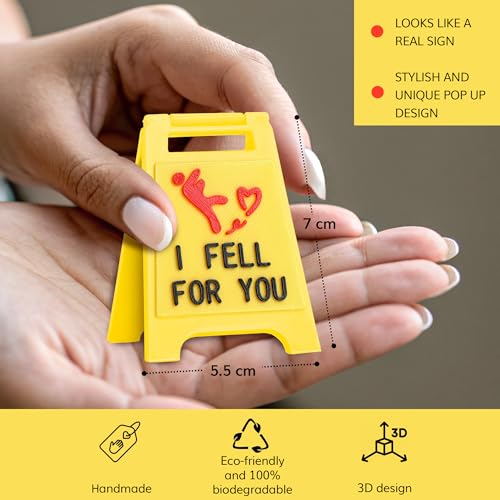 I Fell For You Yellow Mini Sign – Romantic Funny Gift for Anniversary