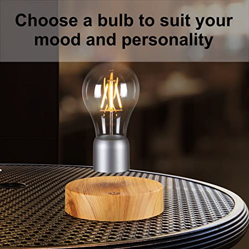 Magnetic Levitating Floating Wireless LED Desk Lamp - Round Wooden Base
