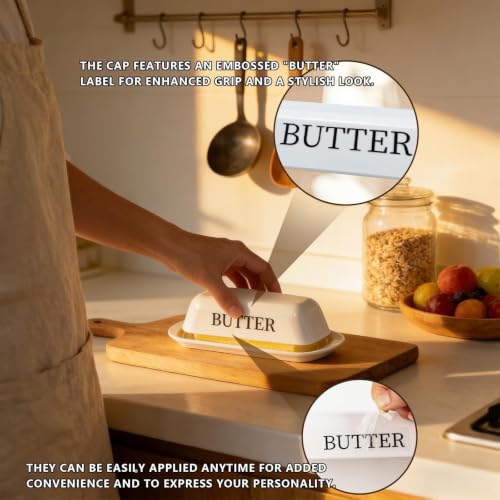 Lynnsen White BPA-Free Melamine Butter Dish with Lid & Knife