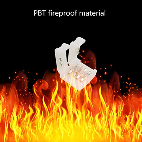 12 Pcs Solderless 4 Pin RGB LED Strip Connectors for 10mm 5050 Strips